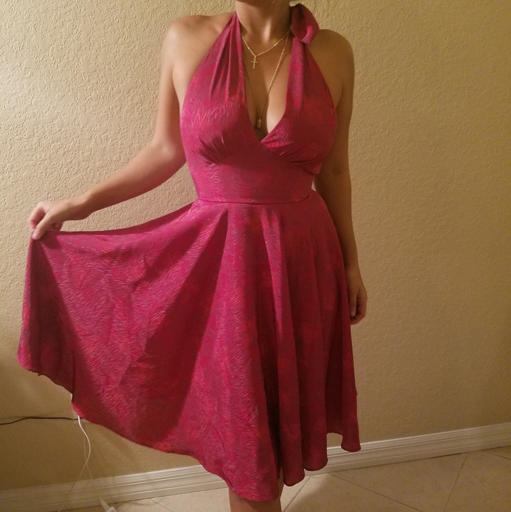 Vintage Silk Halter Sundress